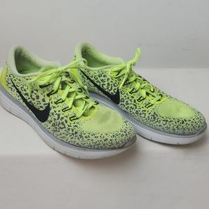 Nike Free Run Distance Sneakers Green/Yellow Used Sz 8.5